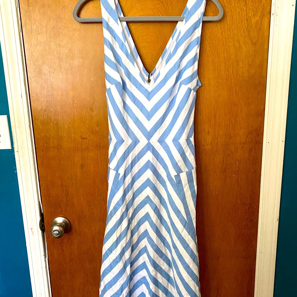 Kate Spade Striped Belted Midi dress